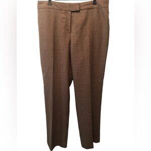 Pendleton 100% Wool Houndstooth Trouser Pant Slacks 14T Straight Leg  Brown Red